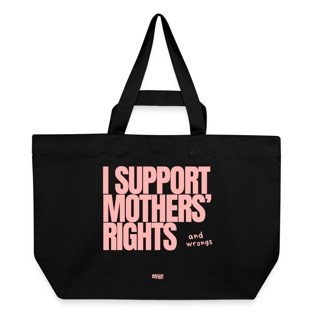 „I Support Mothers Rights“ Recycled Shopping Bag - Schwarz
