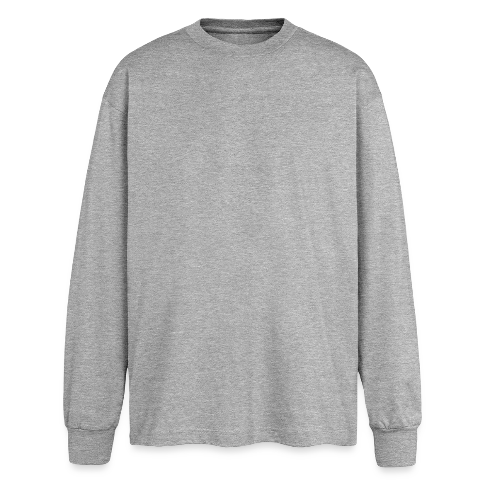 Oversized Langarmshirt „We all came from a mother“ - Grau meliert
