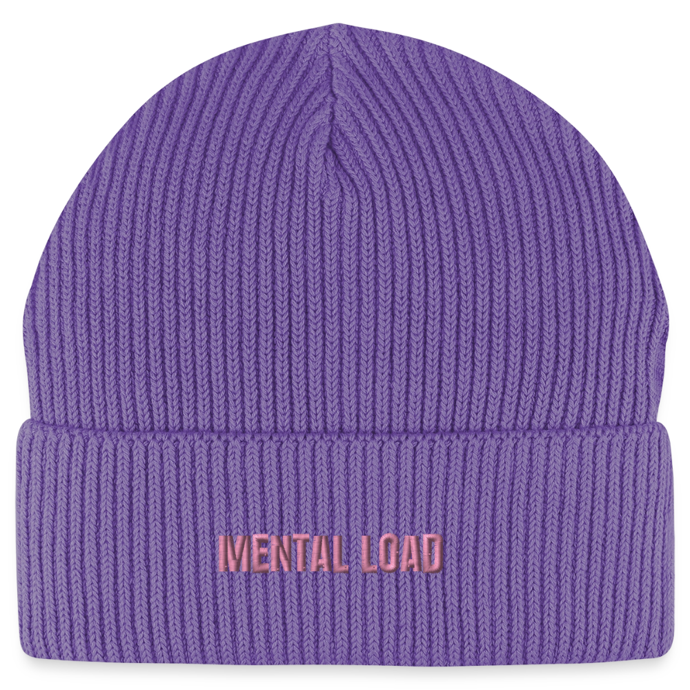 Organic Fisherman Beanie „Mental Load“ unisex - Purple Love 