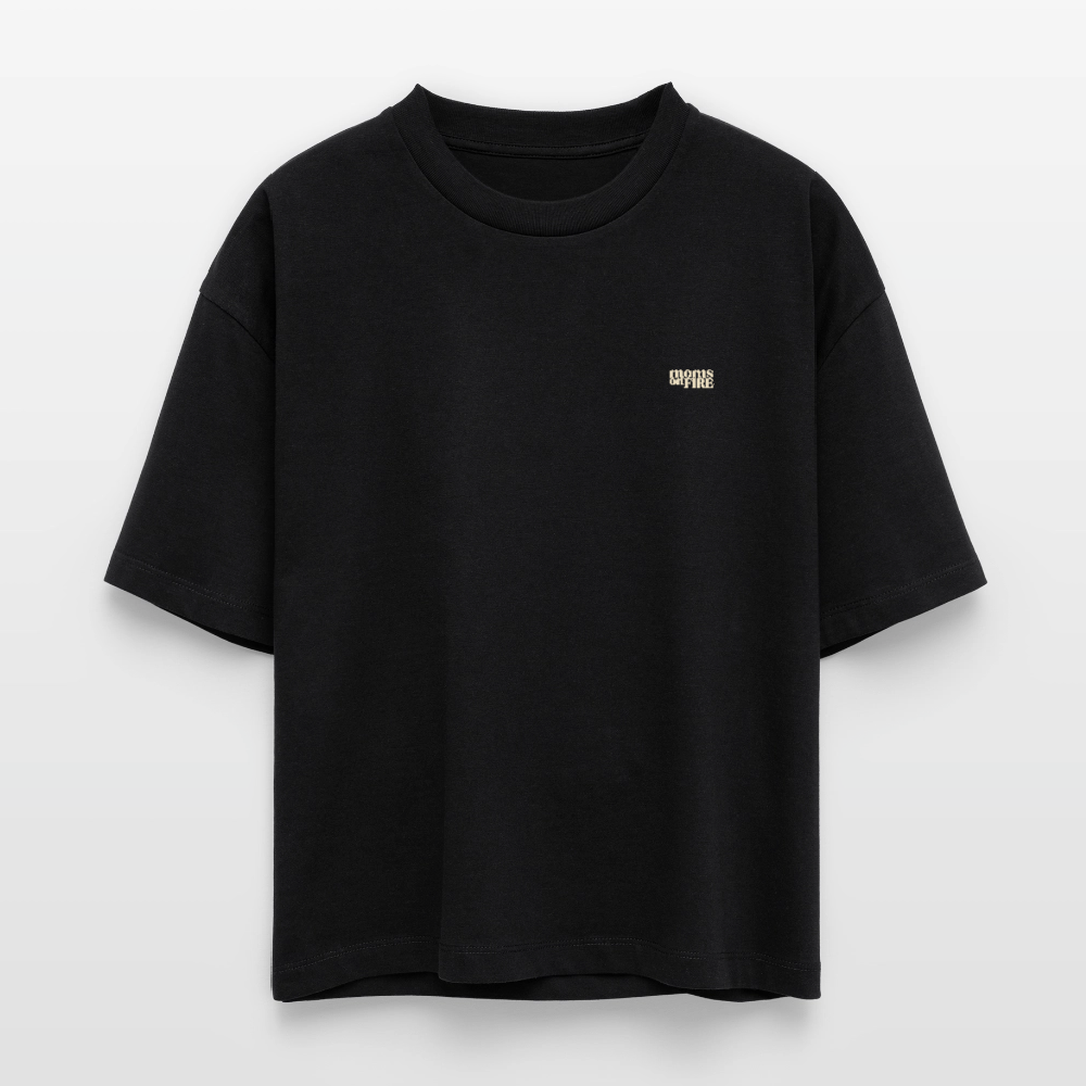 Organic Boxy T-Shirt „I Support Mothers Rights and wrongs“ - Schwarz