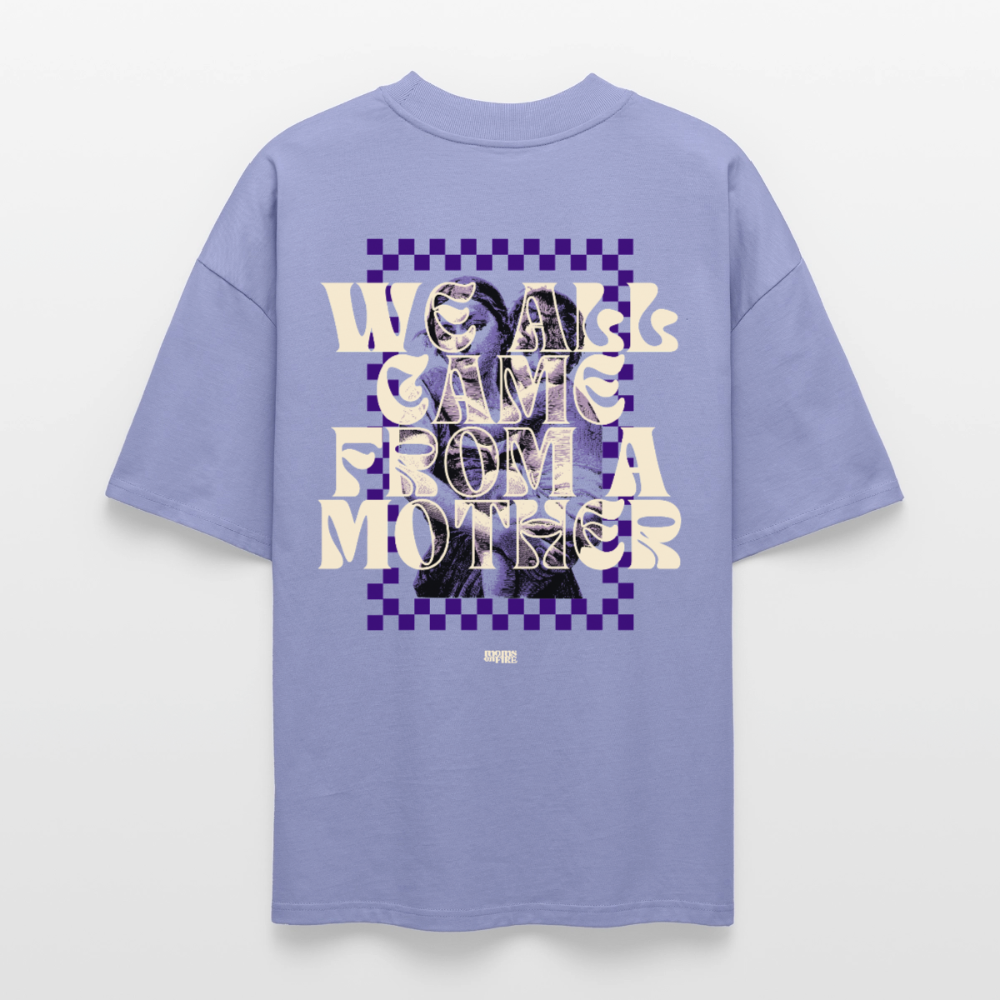 Oversized T-Shirt „we all came from a mother“ - Violett