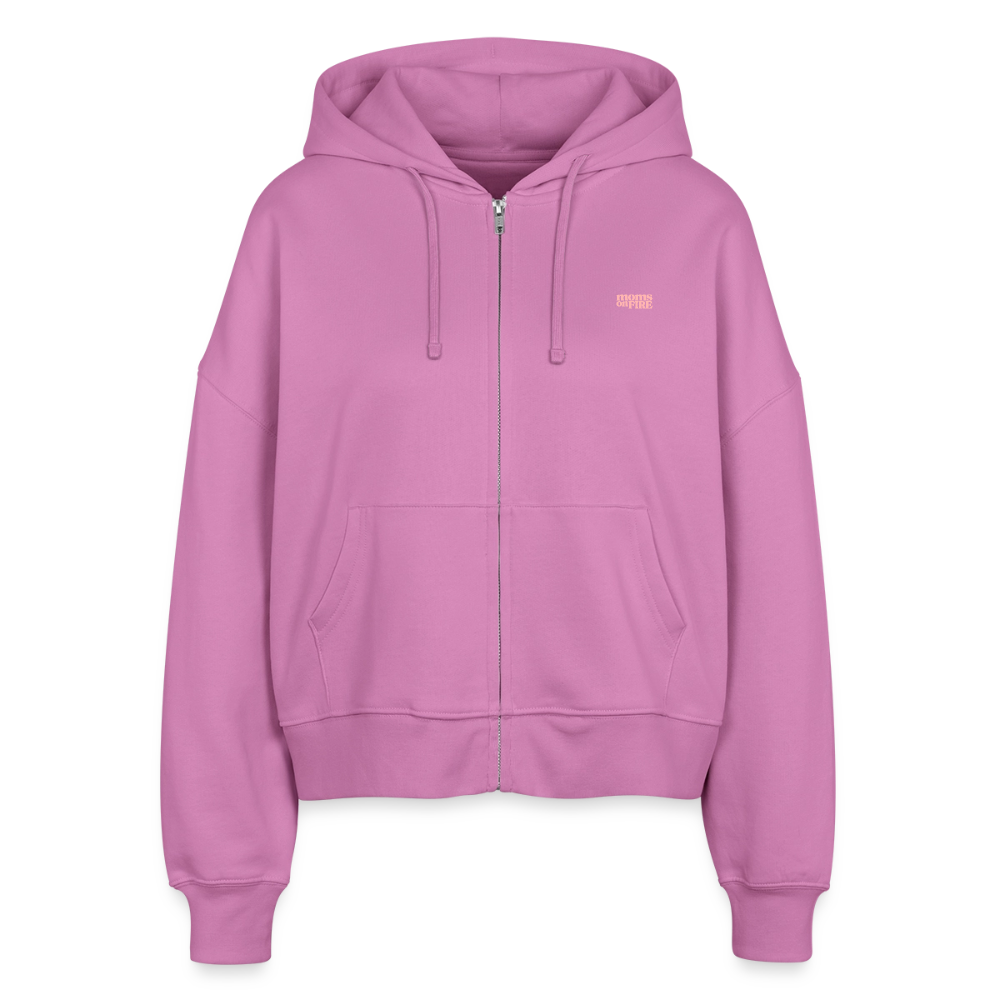 Organic Zip Hoodie „I Support Mothers Rights and wrongs“ - Pink