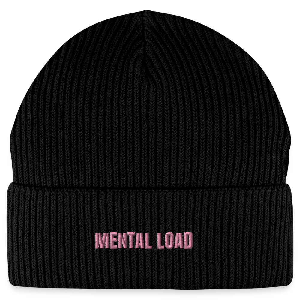 Organic Fisherman Beanie „Mental Load“ unisex - Schwarz
