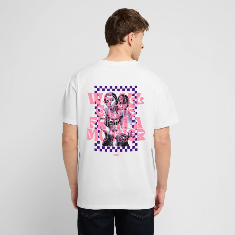 Oversized T-Shirt „we all came from a mother“ - Weiß