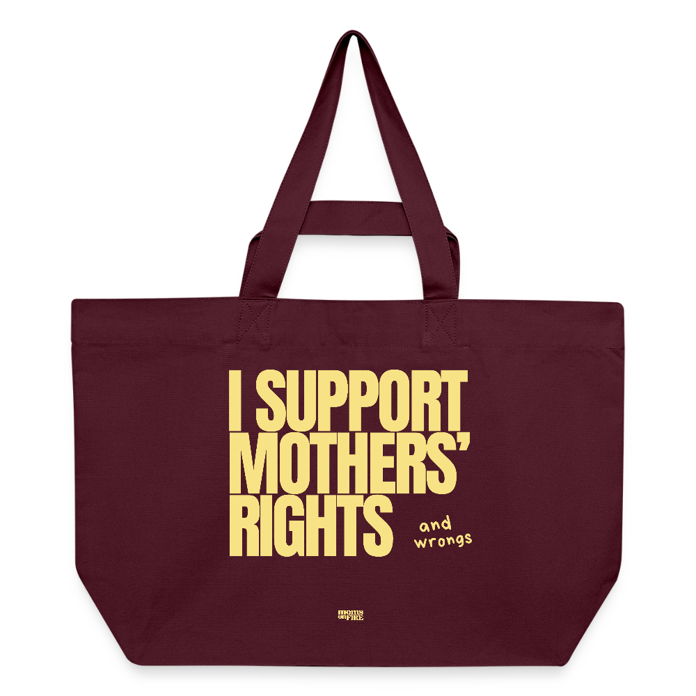 „I Support Mothers Rights“ Recycled Shopping Bag - Burgunderrot