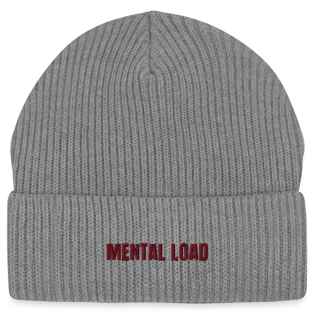 Organic Fisherman Beanie „Mental Load“ unisex - Hellgrau marmoriert