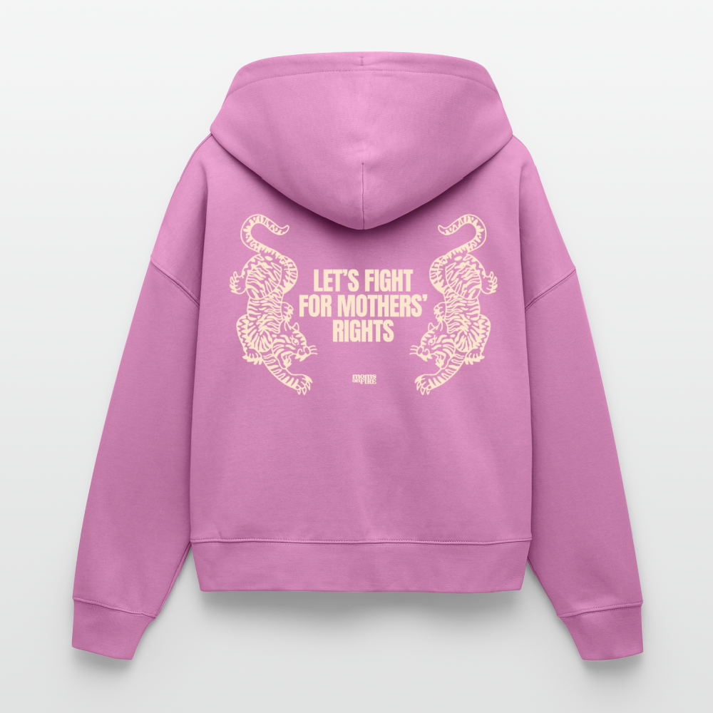 Organic Zip Hoodie „Let’s Fight for Mothers Rights“ - Pink