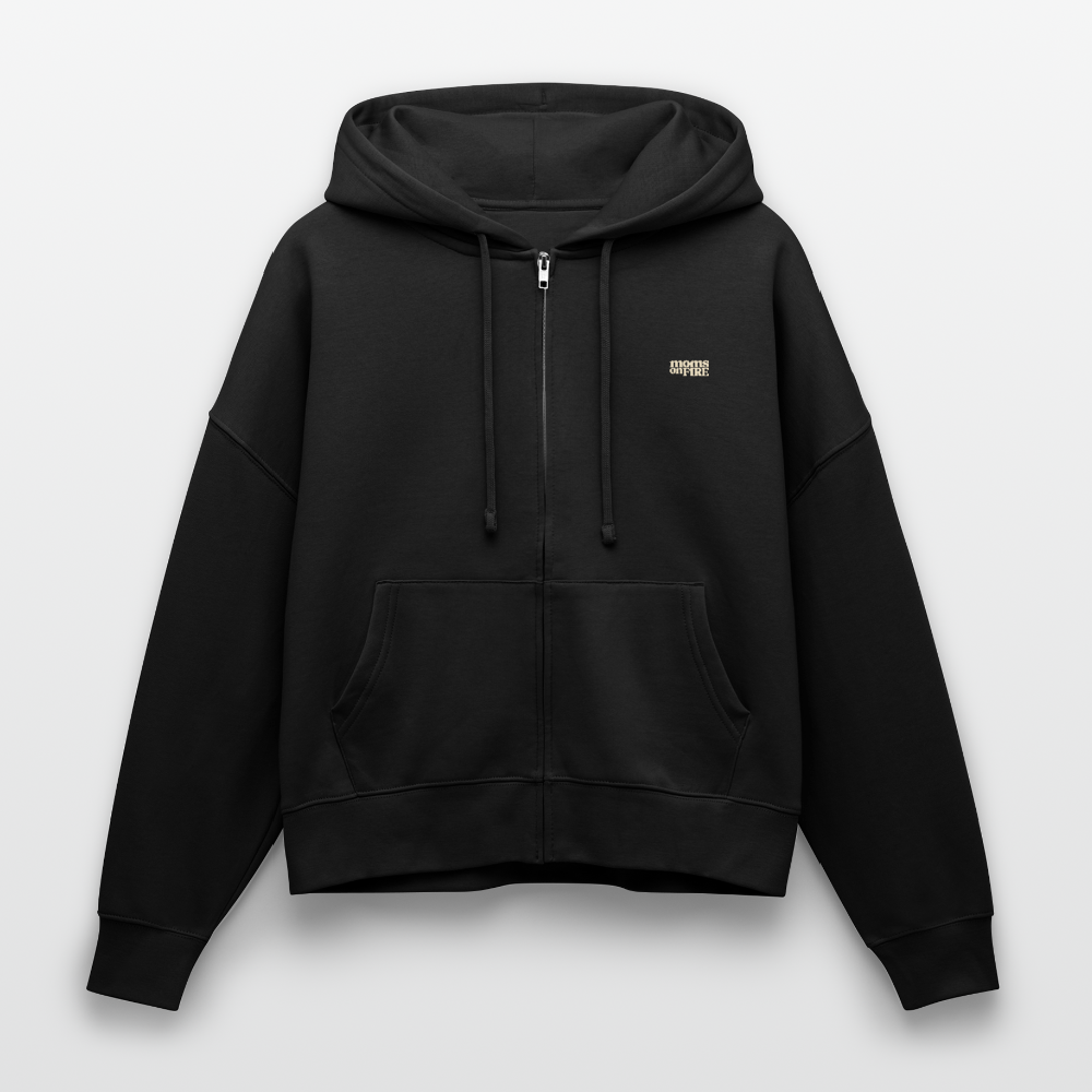 Organic Zip Hoodie „Let’s Fight for Mothers Rights“ - Schwarz