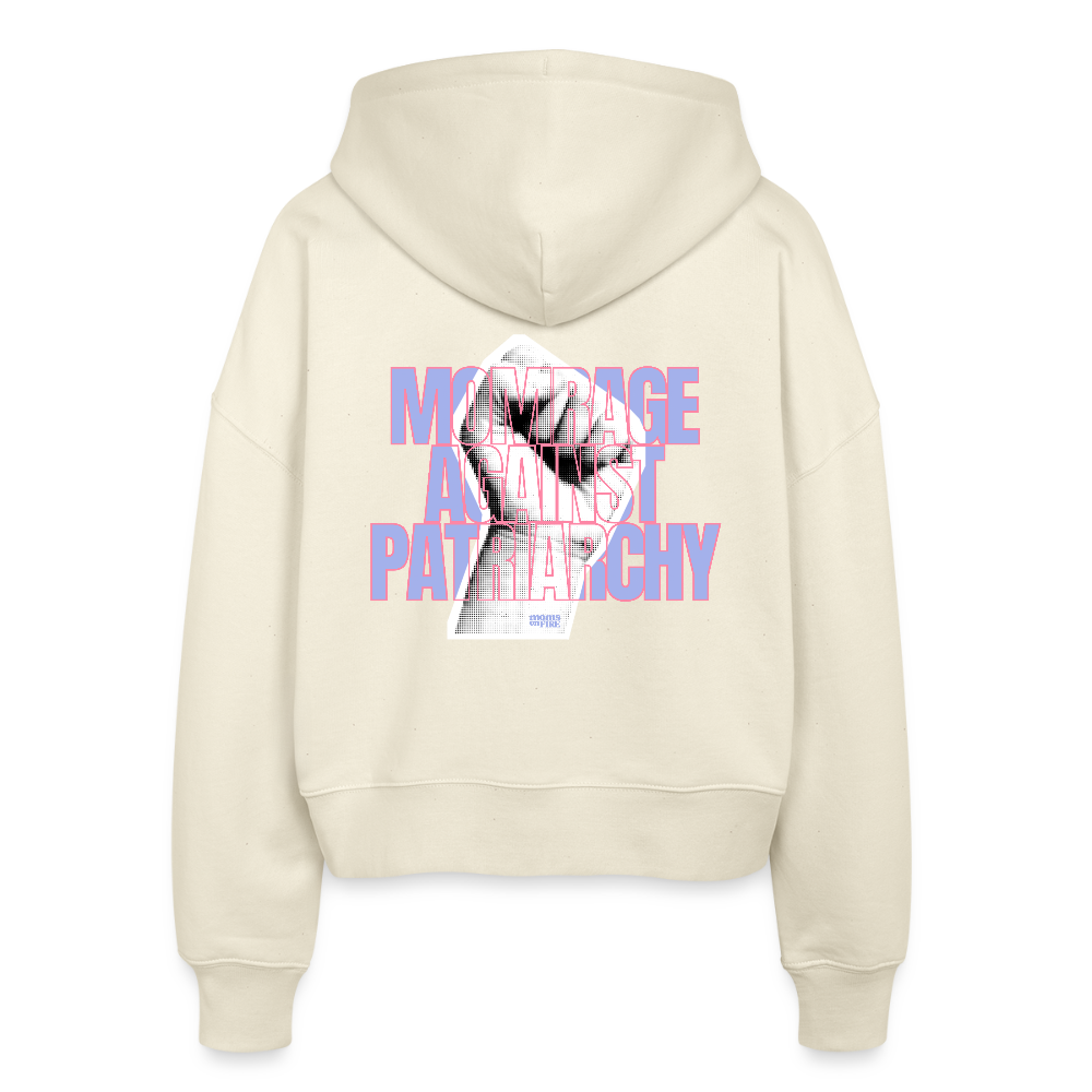 Organic Zip Hoodie „Momrage against Patriarchy“ - Weißgrau