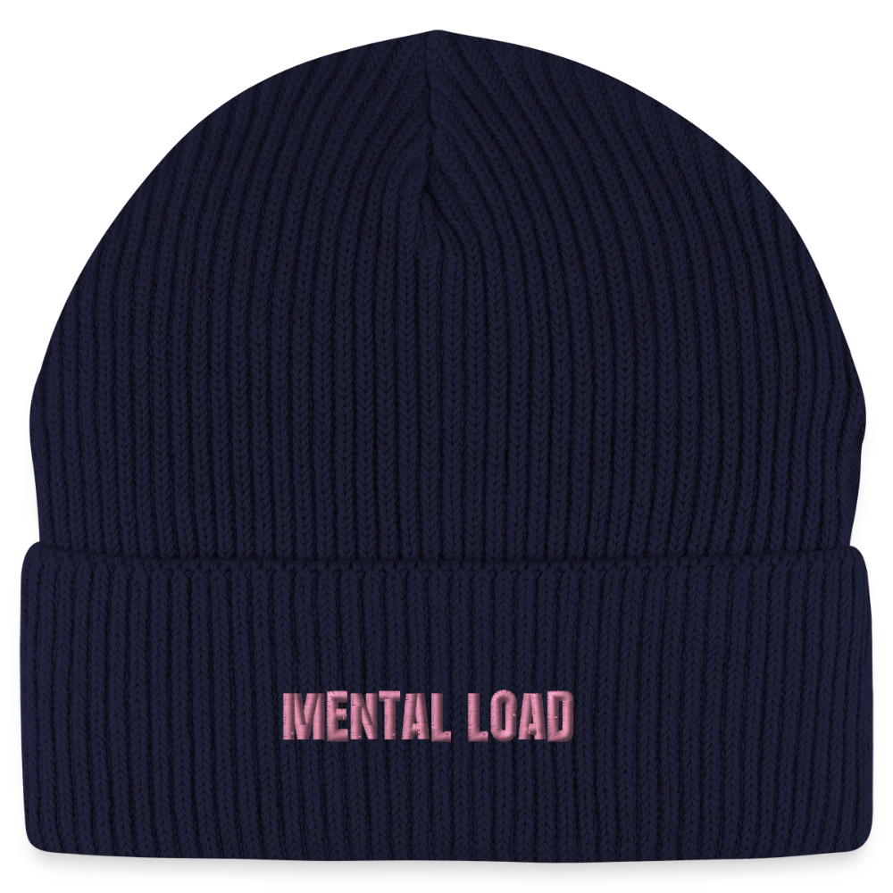 Organic Fisherman Beanie „Mental Load“ unisex - Navy