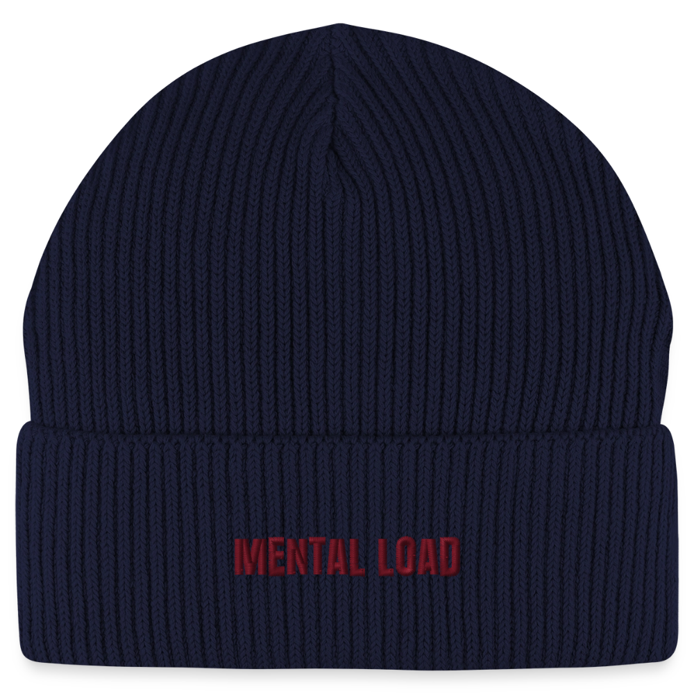 Organic Fisherman Beanie „Mental Load“ unisex - Navy
